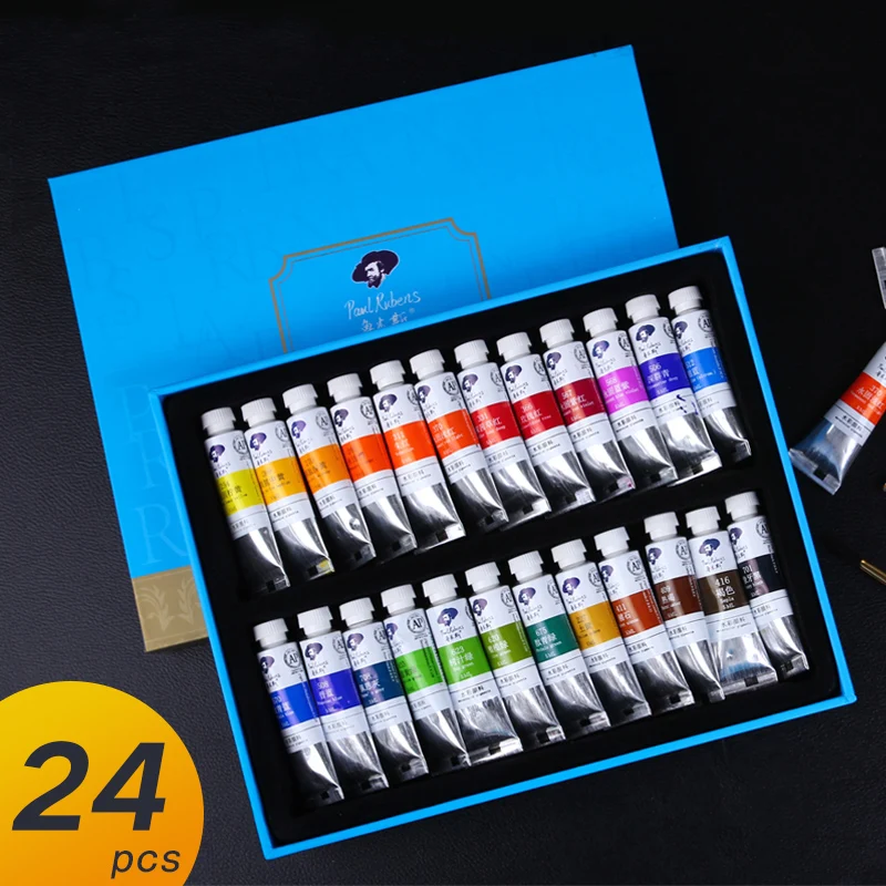 24 colors Paul Rubens 5 мл водная краска s Набор туб водная краска пигмент aquarel verf для начинающих Рисование художественные канцелярские принадлежности - Цвет: 24 colors