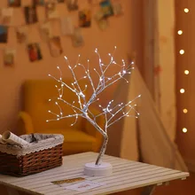 Светодиодный USB 3D Настольный светильник, медный провод, Рождественская огненная елка, ночной Светильник для дома, отдыха, спальни, внутреннего зала, украшения для бара