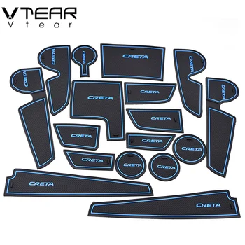 

Vtear For hyundai Creta ix25 Accessories Rubber mat Door mat interior anti-slip Cup pad Gate slot pad decoration 2018 2019 2020