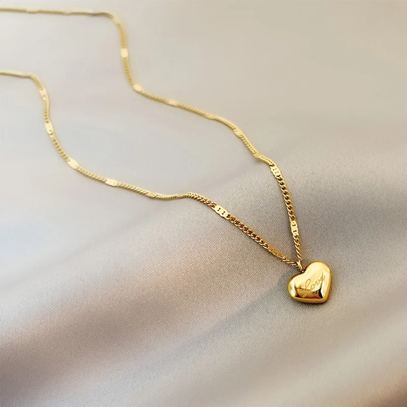 Trend Gold Color Love Heart Necklace - GraceOfBeauty
