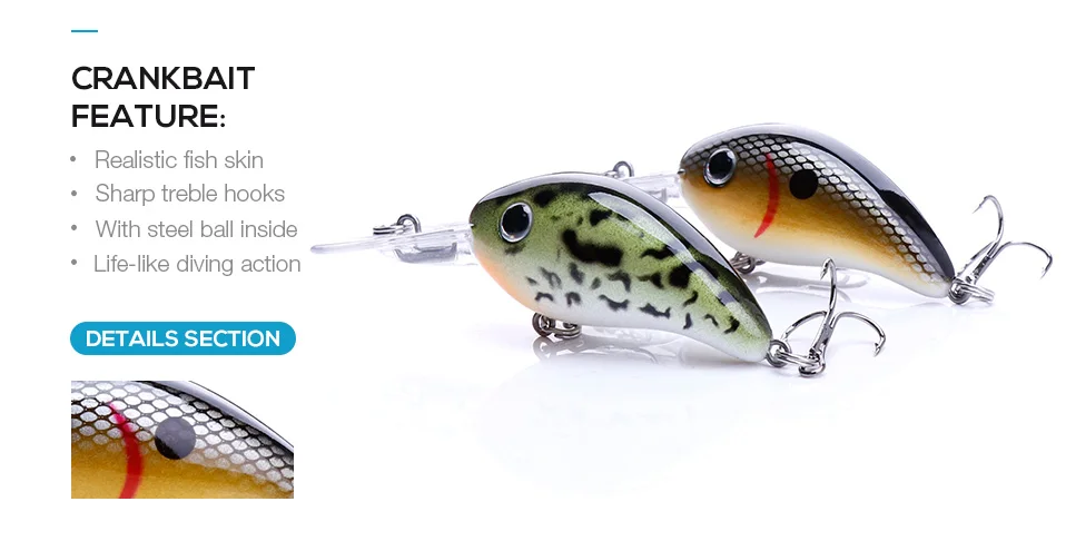 TREHOOK 5cm 10.4g New Rattling Crankbaits Fishing Wobblers Artificial Bait Hard Lure Floating Fishing Lures For Fishing Tackle 011
