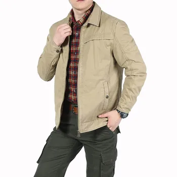 

Spring Jacket Mens Jacket Coat Casual Military Turn-down Collar Veste Homme Solid Leisure Coat Male Cotton Outerwear Size M-3XL