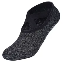 1 пара хлопковых серебряных шелковых носков для йоги, женские быстросохнущие нескользящие носки с открытой спиной и круглыми ремешками для занятий в тренажерном зале, носки для танцев, спортивные носки