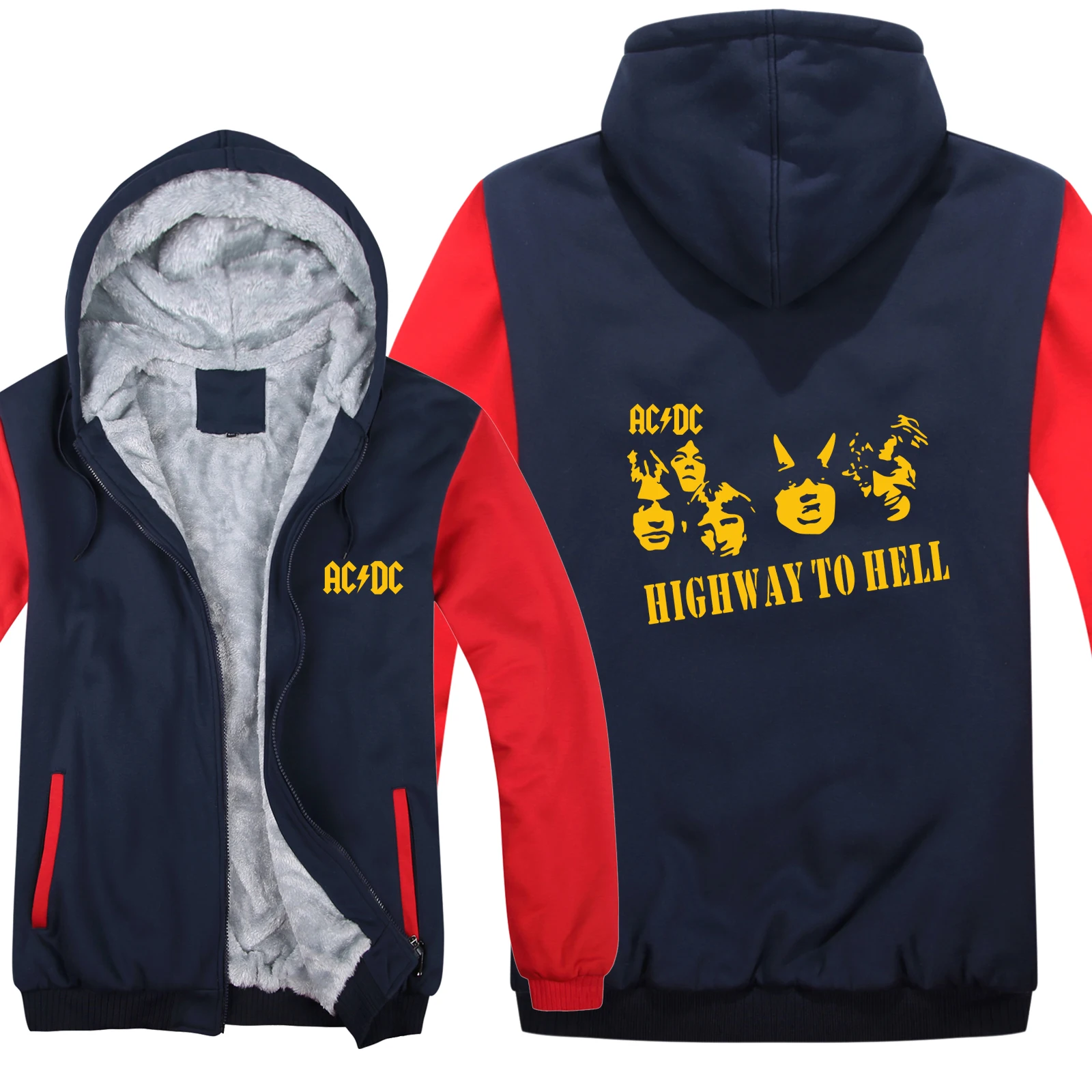 Рок группа AC DC толстовки Мужские Пуловер Шерсть подклад куртки AC Свитшот DC Толстовка модное пальто