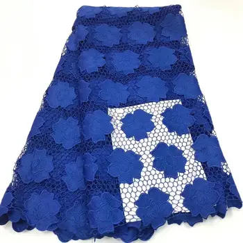 

Latest African Lace Fabric 5 Yard Nigerian Guipure Cord Lace Fabric Hollow Out Water Soluble Cord Laces For Party