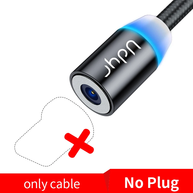 No Plug Only Cable Udyr 2 м Магнитный кабель Micro usb type C кабель для iPhone xs samsung Быстрая зарядка магнитное зарядное устройство USB Кабели Шнур для мобильного телефона - Цвет: No Plug Only Cable