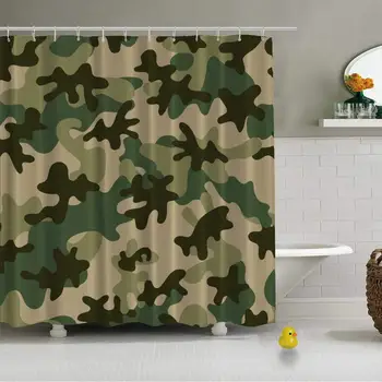 

Camouflage Seamless Pattern Can Be Used Vector Waterproof Shower Curtain for Bath Tub,72''L x 72''W