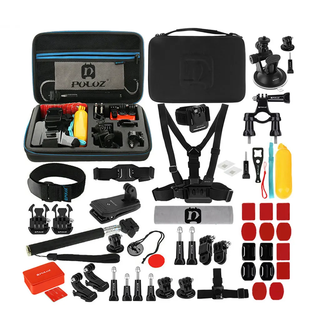 

53 In 1 Diving EVA Case Multiple Use Chest Strap J-Hook Buckles Durable Camera Combo Kit Surfing Accessories For Gopro Hero