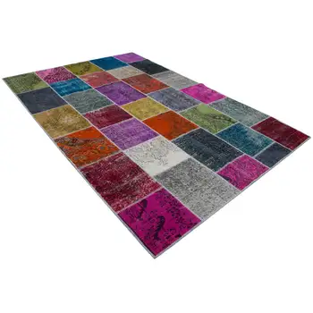 

204x300 Cm Multicolor Handmade Patchwork Rug-7x10 Ft