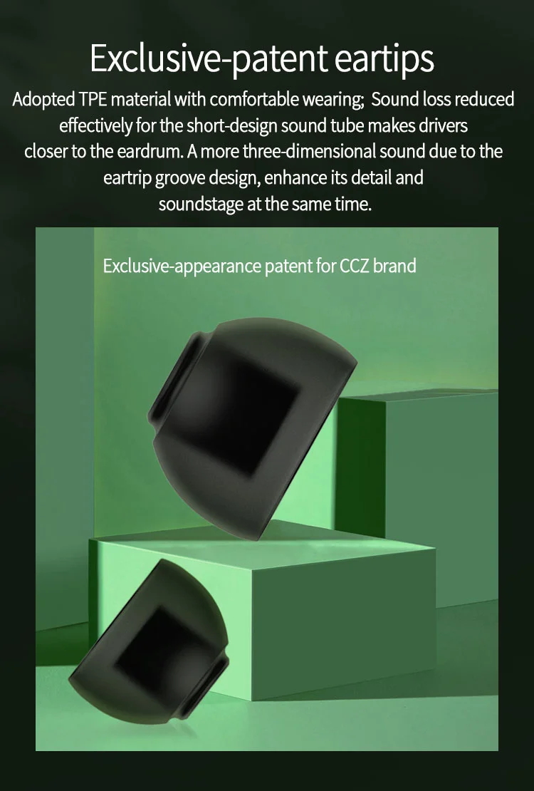 Gadgetoo Ccz Emerald Hifi Earphones 10Mm 1 Dd Unit+Ccz Customized Ba Wired Headphones In Ear Monitors Headset Earbud Hifi Bass Sport