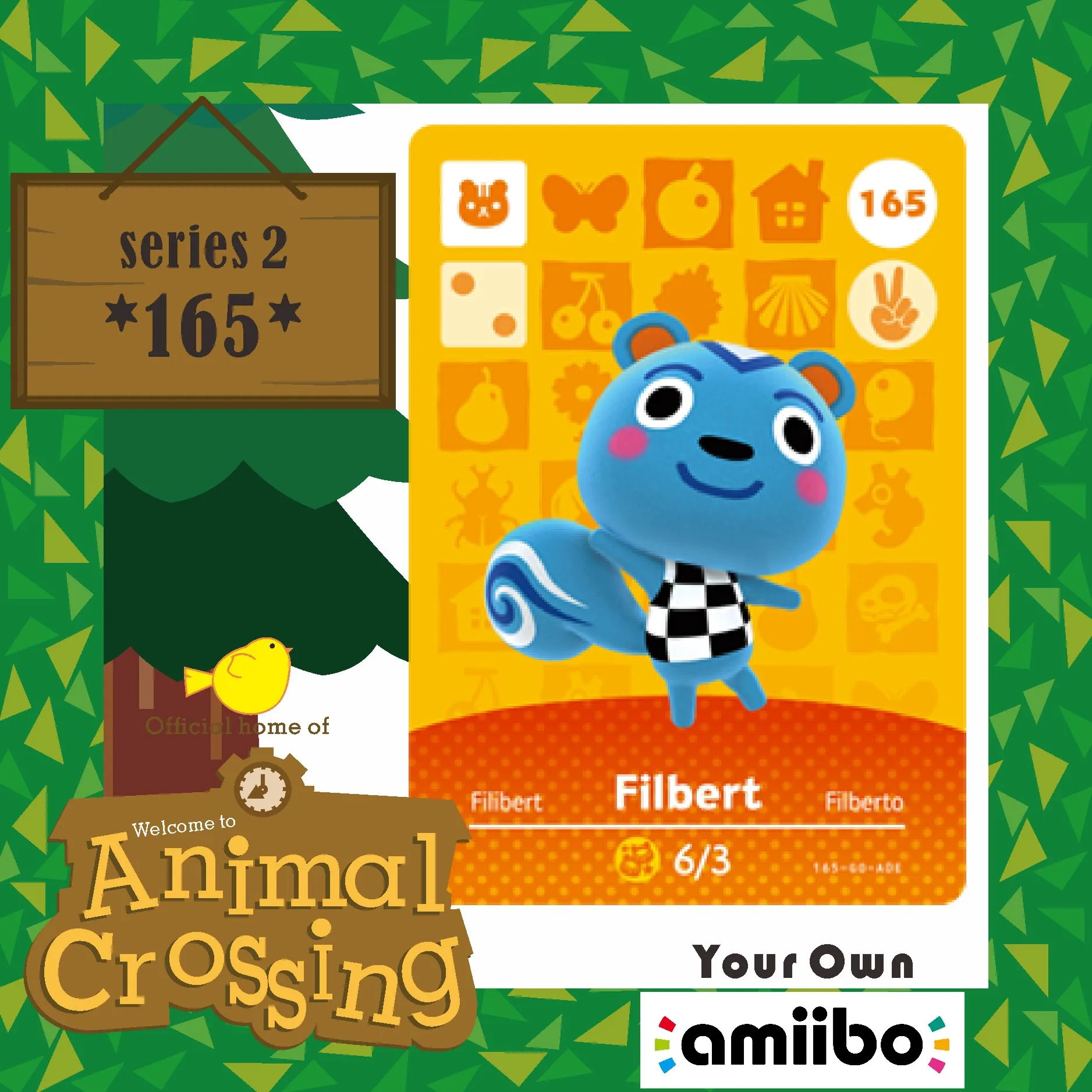 Amiibo Filbert Animal Crossing 165 Amiibo Card Filbert Animal Crossing New  Horizons Villager Card 165 Set Season Series 2 - AliExpress