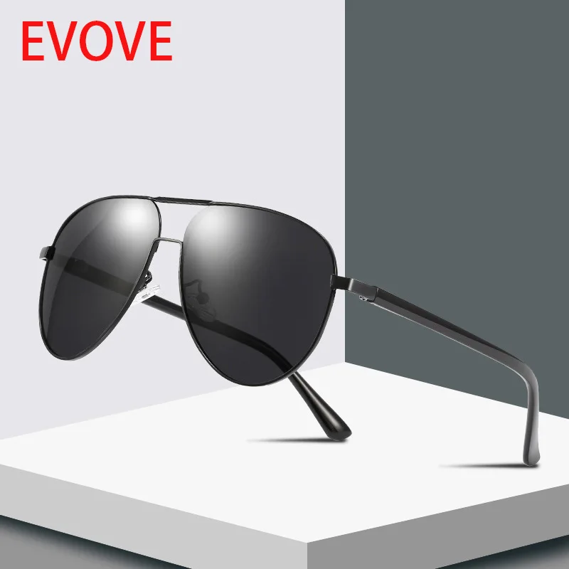 

Evove Aviation Polarized Sunglasses Men Oversized Sun Glasses for Man HD Polaroid Anti Reflection Brand Case Free High Quality