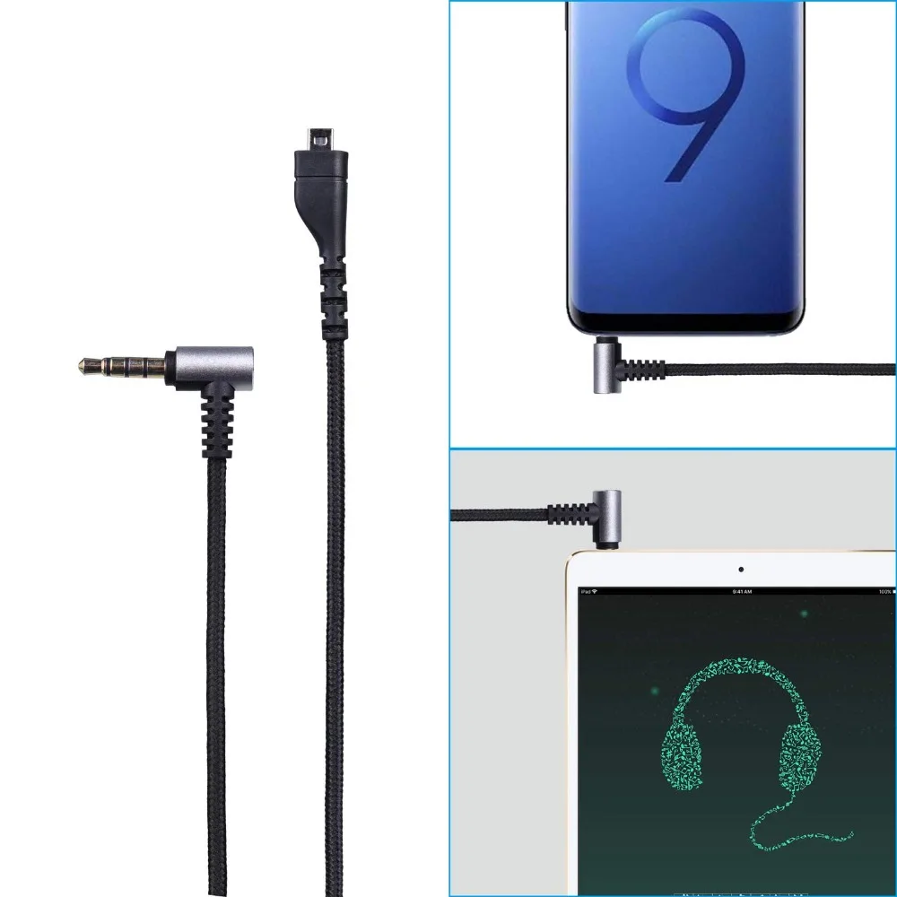 Silver Plated OFC Replacement Braided Cable Extension Game Cord for SteelSeries Arctis 3 5 7 Pro Wired Wireless Gaming Headsets
