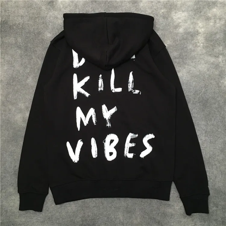 Новинка 19ss, мужские роскошные толстовки с капюшоном и надписью Don't kill my vibes, толстовки с капюшоном, бархатные, хлопковые, плотные, флисовые, уличные, в стиле хип-хоп,# N65