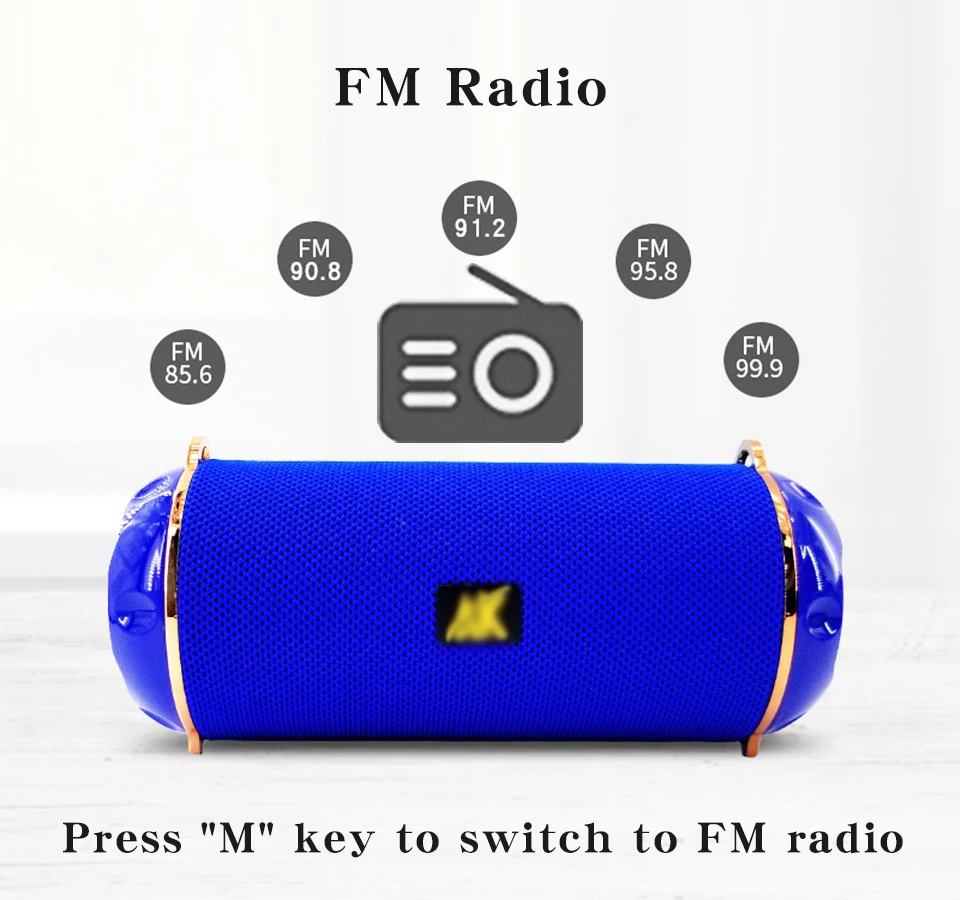 Колонка UOIAE Bluetooth 5 0 музыкальный центр фонарик TF USB микрофон FM радио стереозвук
