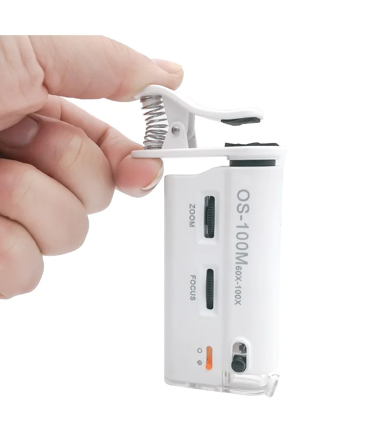 Description Picture 6 of item60X-100X Mini Microscope Portable Universal Clip Microscope Smartphone Microscope Magnifying Glass with LED UV Light Magnifiers