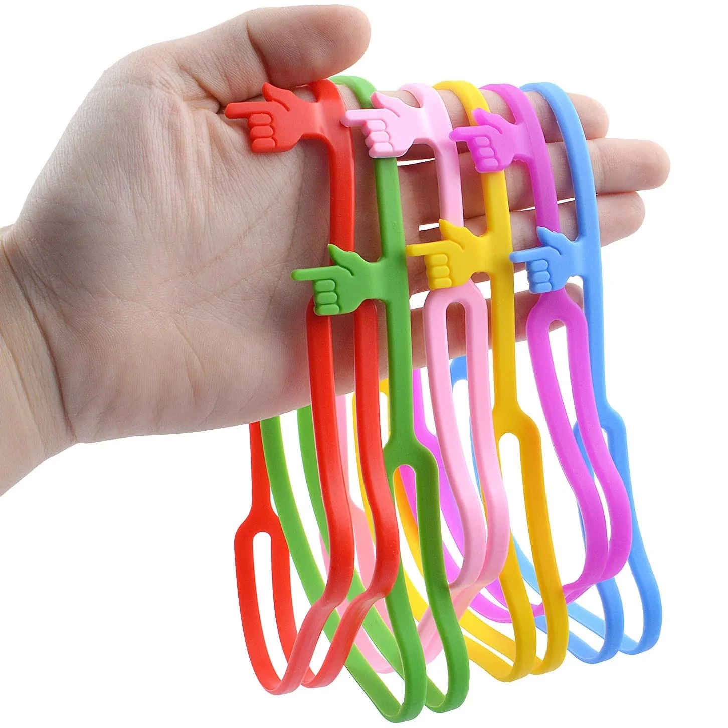 6pcs Silicone Finger Print Handy Bookmarks Set for Book Holder page clip Stationery Office School reading Supplies A6468