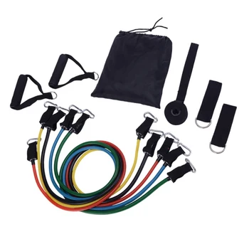 

TPE Home Gym Resistance Tube Band Stretch Pull Rope Exercise Training Expander Door Anchor Resistance Bands Set Workout at Home