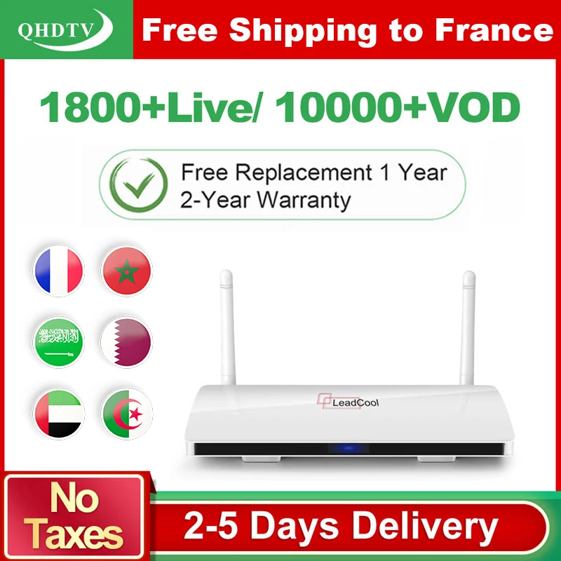  Arabic IPTV France IP TV 1 Year QHDTV Code Leadcool Android 8.1 Box French IPTV France Arabic Belgi
