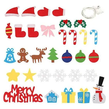 

Children Felt Christmas Tree and Spared Ornaments Bundle with LED String Light Drop Shipping
