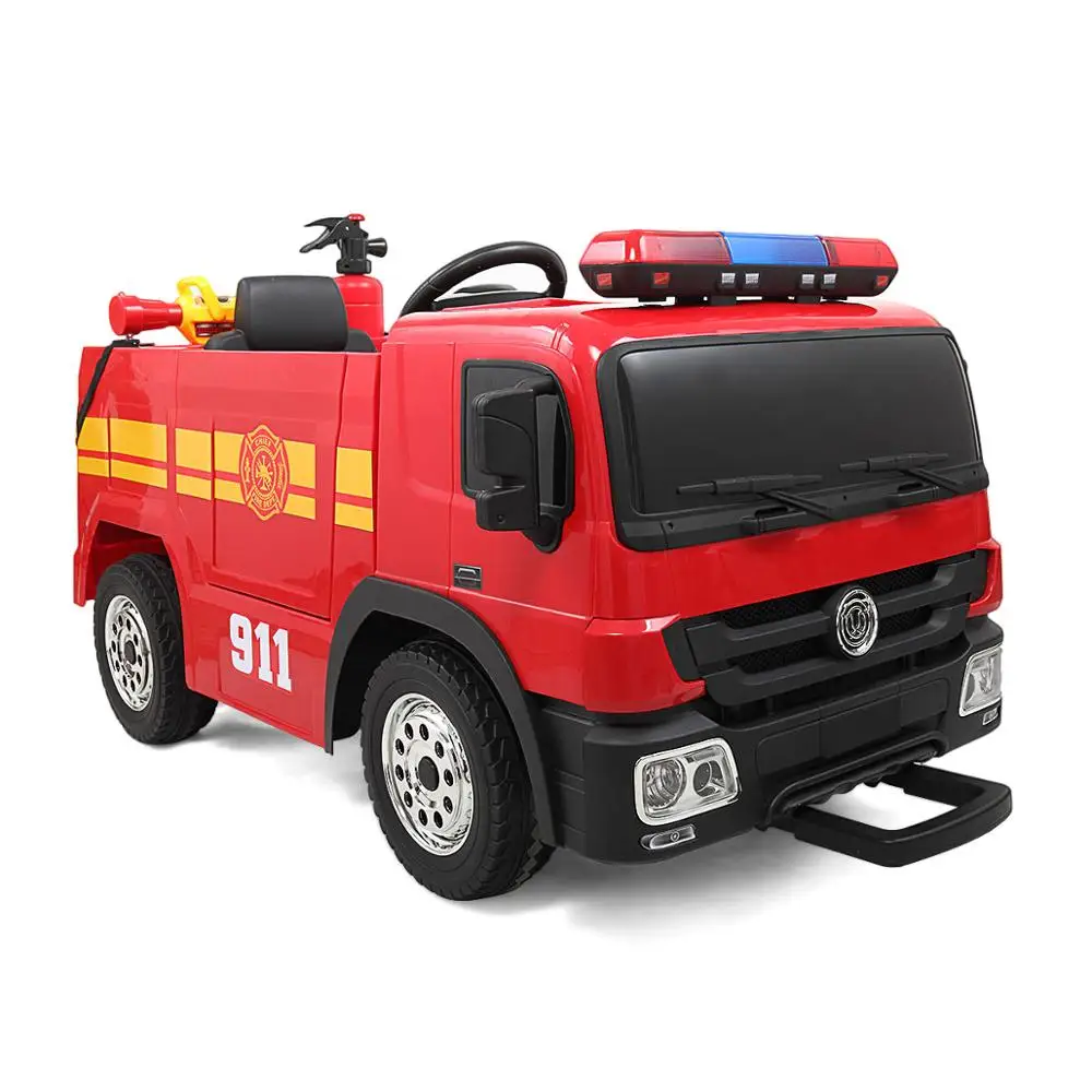 

Kids Ride On Fire Truck Toy 12V Battery Powered Electric Fire Engine Driving Vehicle With Water Gun Extinguisher Horn CL5812