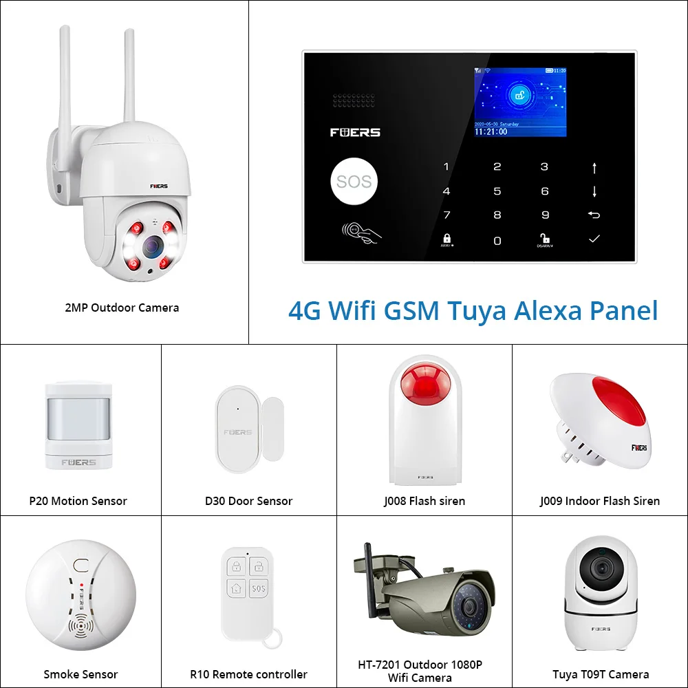 4G Tuya Alexa Wi Fi GSM аварийные системы сигнализация дома приложение сенсорная