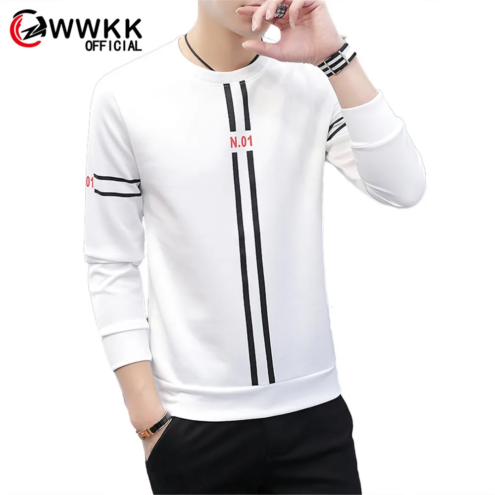 

WWKK Fashion Sweatshirts Men's Autumn Harajuku Crew Neck Thin Comfortablecode 2019 New Male Clothing Slim Fit Breathable Sweats