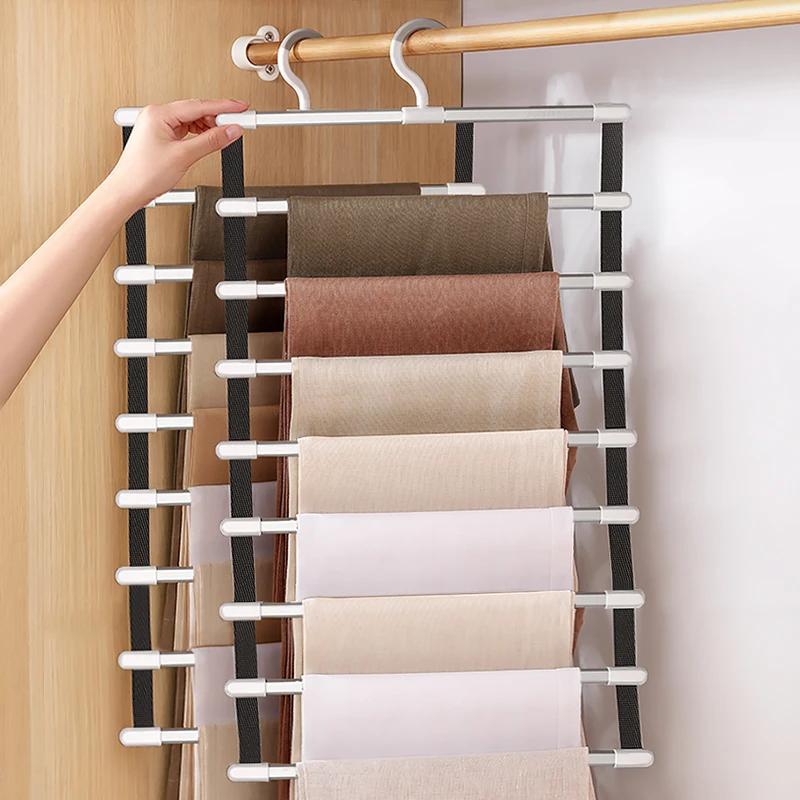 Pants Hanger Holders 8 Layers Trousers Storage Rack Clothes Wardrobe Closet Organizer JBS2 | Дом и сад