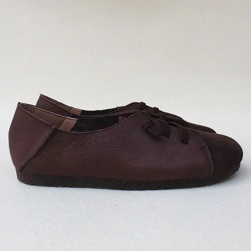 Careaymade-Genuine Leather lazy shoes,pure handmade retro Korean version Sen women's single shoes with soft flat sole