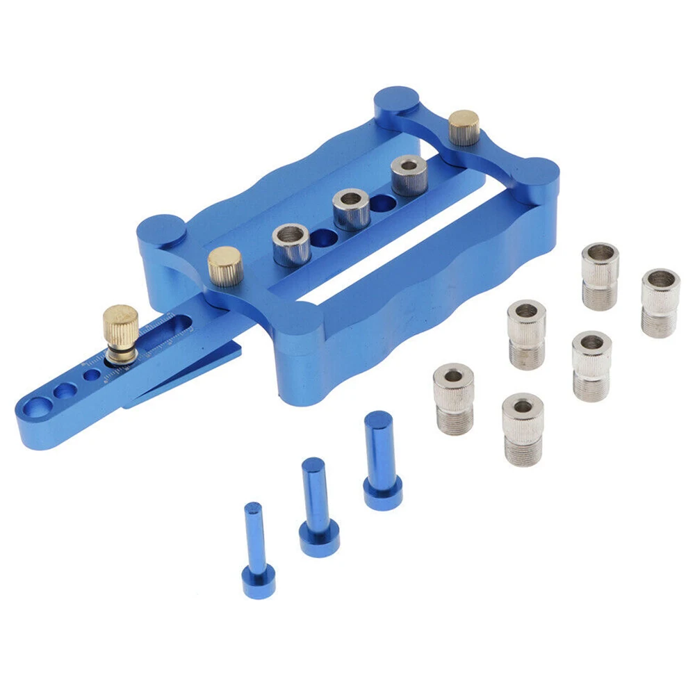 

1set Punch Dowel Positioner Locator Hole Drilling Guide Jig Drill Kit Woodwork
