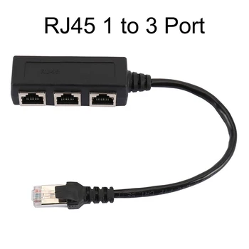 

1PC LAN Ethernet Network RJ45 Connector Splitter Adapter Cable For Networking Extension 1 Male To 3 Female PORT