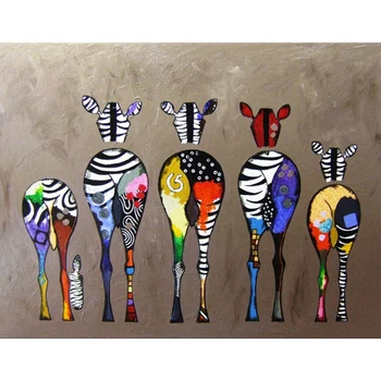 

Five Colorful Zebra Big AssDIY Coloring Paint By number Tools picture Painting By Numbers Surprise Gift art supplies dropship