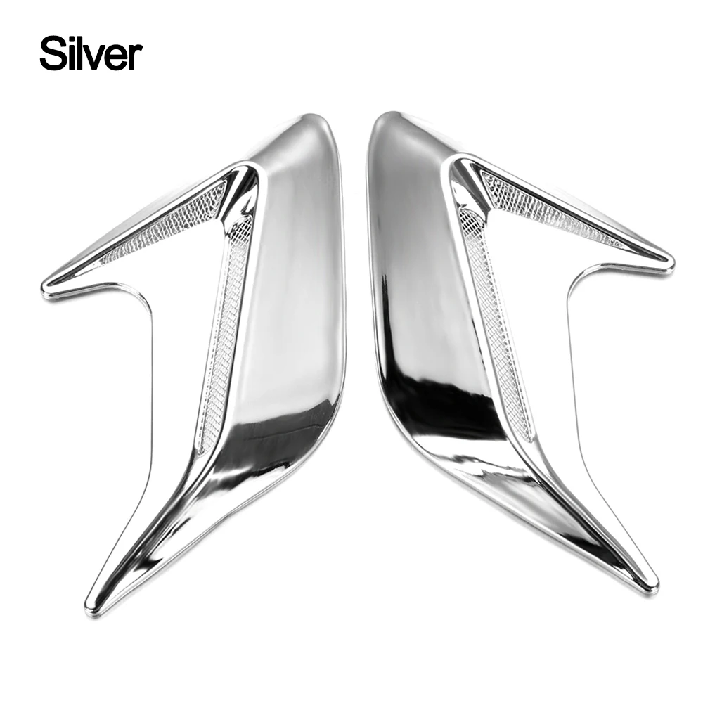 2 шт., 3D наклейки для автомобиля на боковое отверстие, воздушный поток, крыло, авто моделирование, воздухозаборник, декоративный Впускной автомобильный декор, модификация - Название цвета: Silver