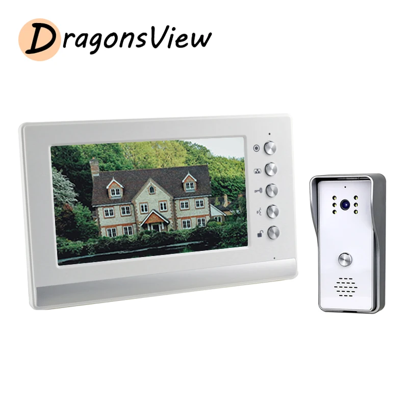 Dragonsview 7 Inch Video Door Phone Intercom with 1000TVL Doorbell Camera Single Outdoor Call Panel IP65 for Home Security