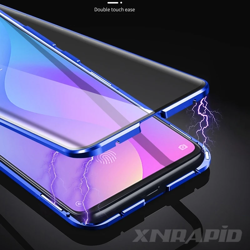 Чехол из металлического стекла с магнитной адсорбцией для Xiaomi mi 9 se 9t lite A3 cc9 cc9e funda Red mi Note 7 8 5 6 K20 Pro Двусторонняя крышка