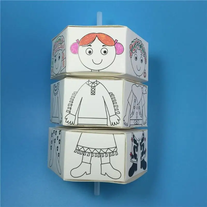 Детские 3D поделки, меняющая цвет, бумажные кукольные наборы, игрушки, креативные ручные ремесла, креативные подарки для девочек и мальчиков