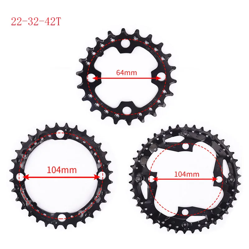 Mountain bike sprocket wheel 22T 32T 42T 44T bicycle sprocket wheel Chainring For Crankset m590 m430 Folding Bike