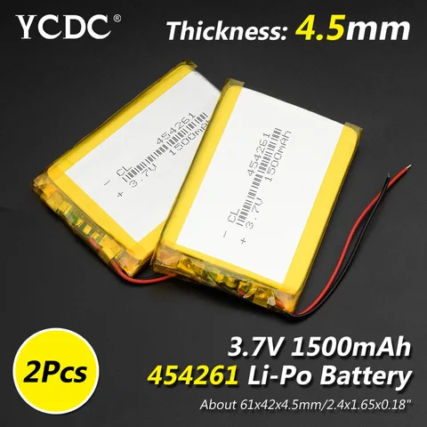 3.7v 1500mAh li-ion Lipo cells Lithium Li-Po Polymer Rechargeable Battery For Bluetooth speaker GPS PDA portable DVR