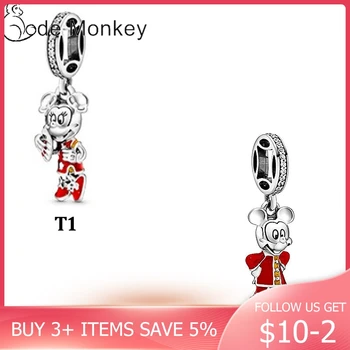 

CodeMonkey 2 Style Chinese Elements Red Charms Fit Original Bracelet 2020 New Arrival 925 Sterling Silver Pendant DIY Jewelry