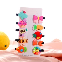  10Pcs hair clip set Girl Cute Hair bands Hair Accessories Bow Flower fruit headwear Hairpins cartoon hair band Hairpin Headdress 