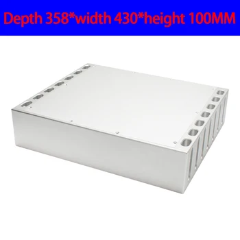 

KYYSLB 358*430*100MM All-aluminum Class A Post Level Amplifier Chassis Box House DIY Enclosure with Feet Amplifier Case Shell