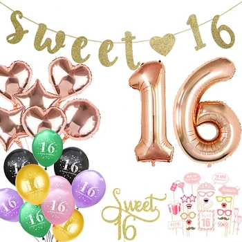 

Sweet 16 Birthday Party Decoration Balloon Sweet 16 Party Desktop Decoration Photo Props Supplies WQ03