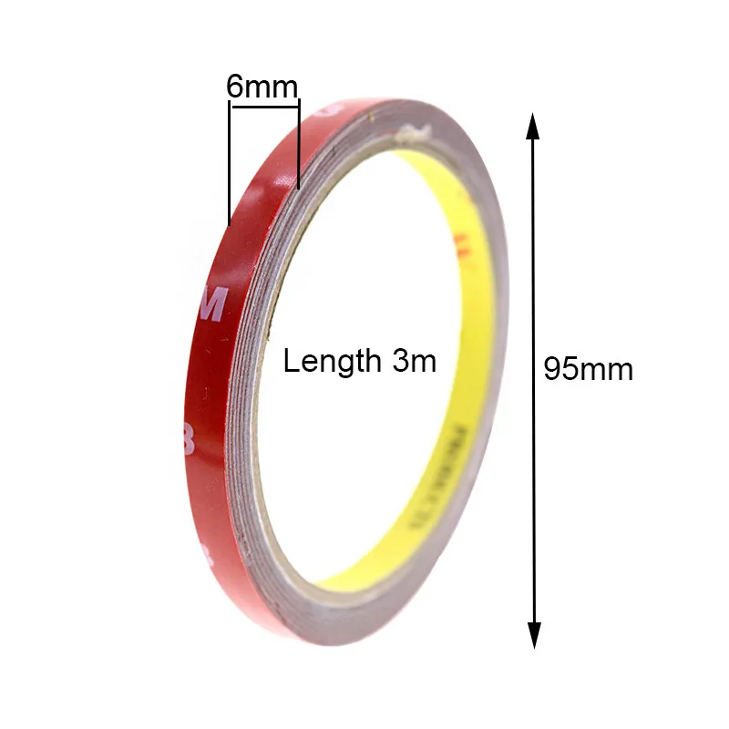 Двусторонняя лента длина 3 м ширина от 6 до 8 мм красная двухсторонняя лента используется для автомобильной Diy декоративная паста 2 шт./лот