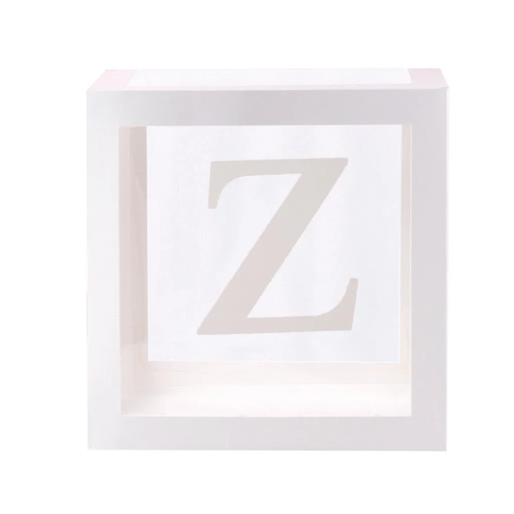 Прозрачные подарочные коробки с буквами A-Z, вечерние подарочные коробки с буквенным A-Z и кубиком, новинка