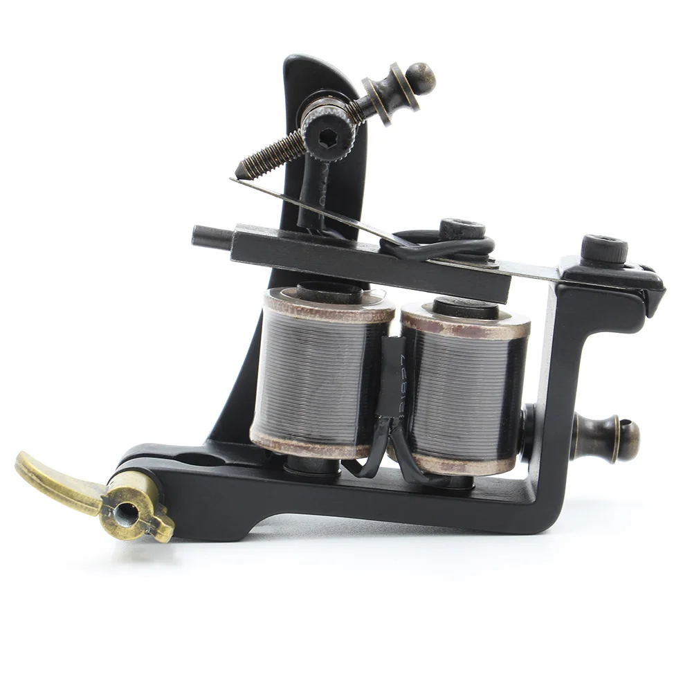 Newest 10 Wrap Coils Hand-assembled Tattoo Machine Gun For Liner Shader Cast-iron Tattoo Machines Free Shipping