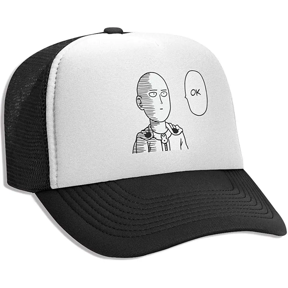 Унисекс взрослая Кепка водителя грузовика One Punch Man-Saitama OK Регулируемая сетчатая кепка бейсболка