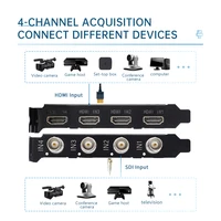 UNISHEEN 4 Channel 1080p OBS Vmix Wirecast Streaming 4 Channel 60fps Quad HDMI SDI Broadcast PCI Express HD Video Capture Card - Image 3