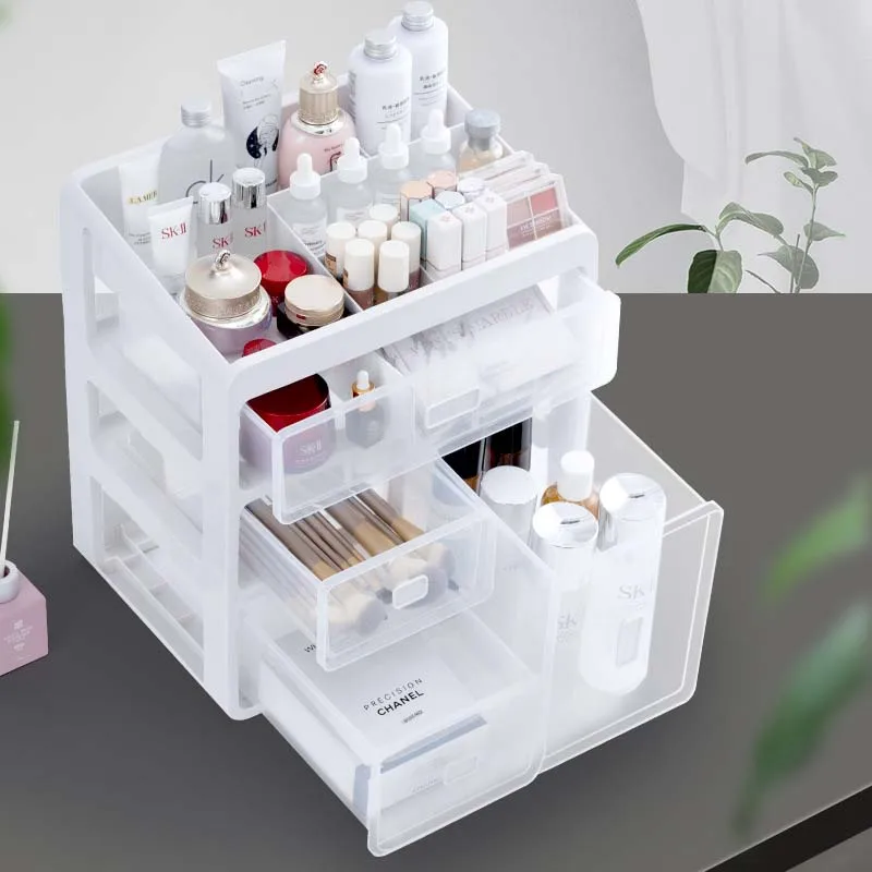 

Large Capacity Cosmetic Storage Box Makeup Drawer Organizer Jewelry Nail Polish Makeup Container Desktop Sundries Storage Box