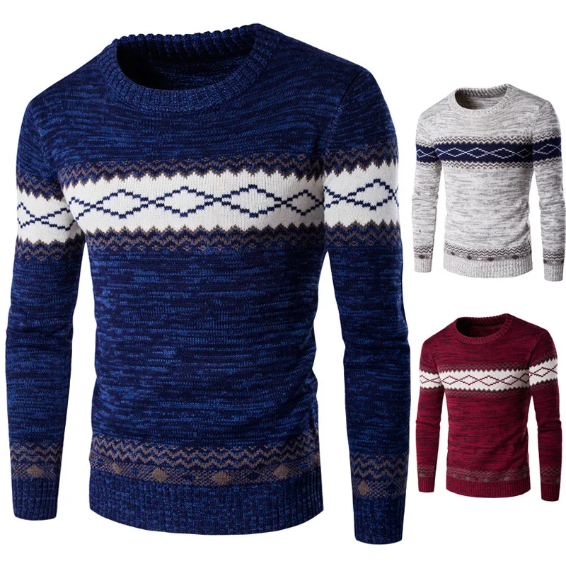 

2019 Spring Boutique Foreign Trade Europe And America MEN'S Sweater Ethnic-Style Warm Sweater Thicker Version 3-Color Y252
