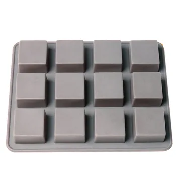 

12 Squares Cake Tools Cupcake Chocolate Baking Tray Fondant Kitchen Bakeware Silicone Mousse Cake Mold Muffin Pan H060